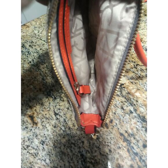 Calvin Klein Crossbody Monogram Logo Women’s Crossbody Bag Beige & Orange EUC - Picture 13 of 14